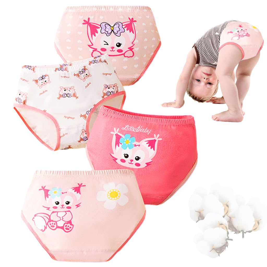 PALAY 3 Pack Little Girls' Soft Cotton Underwear Toddler Undies Kids panties, Cartoon Pure Comfort Underwear for 2-3 Years Old, M PALAY 3 Pack Little Girls' Soft Cotton Underwear Toddler Undies Kids panties, Cartoon Pure Comfort Underwear for 2-3 Years Old, M